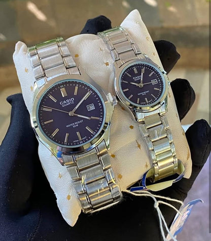 ساعة كاسيو كلاسيك للأزواج من الفولاذ المقاوم للصدأ