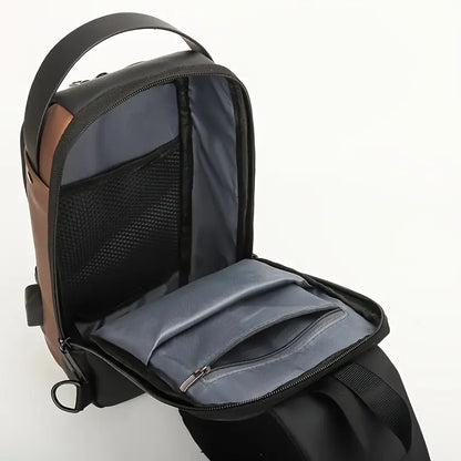 حقيبة كتف متعددة الاستخدامات من النايلون مع منفذ شحن USB