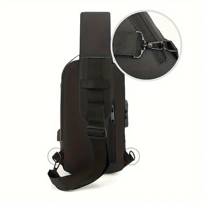 حقيبة كتف متعددة الاستخدامات من النايلون مع منفذ شحن USB