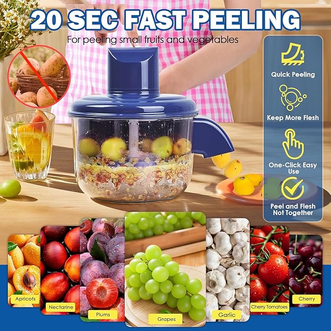 آلة تقشير كهربائية للعنب، أداة تقشير أوتوماتيكية لإزالة قشر الفواكه الصغيرة،